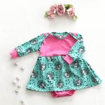 Bodykleid-Maedchen-Gr.62-Einhoerner-pink-tuerkis