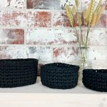 Körbe 3er-Set schlicht in Strickoptik *schwarz* Gr. XS/S/M