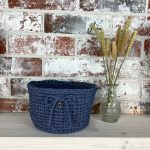 Korb in Strickoptik *jeansblau/ weiß meliert* Gr. M