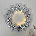 leuchtender Makramee Ring *grau silber*