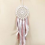 Traumfänger gehäkelt *rosa/weiß*