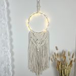 leuchtender Makramee Traumfänger Ring *creme*