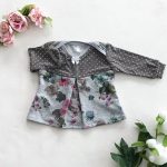 Tunika-Maedchen-Gr.62-Aquarellblumen-beige-grau-rosa