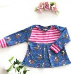 Tunika-Maedchen-Gr.74-Rehe-pink-rosa-blau-dunkelblau-Streifen