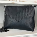 handgemachte Handtasche aus Kunstleder mit wechselbarem Henkel *schwarz*